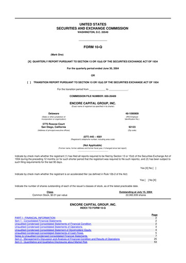 Thumbnail Encore Capital Group 10-Q Quarterly Report FY 