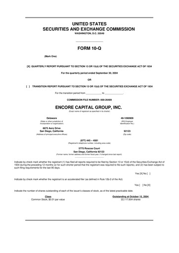 Thumbnail Encore Capital Group 10-Q Quarterly Report FY 