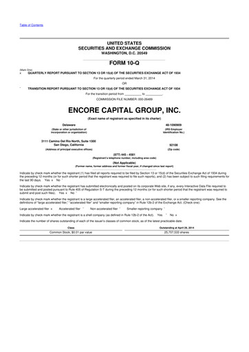 Thumbnail Encore Capital Group 10-Q Quarterly Report FY2014 