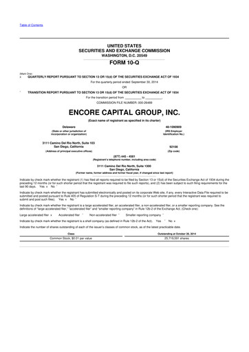 Thumbnail Encore Capital Group 10-Q Quarterly Report FY2014 