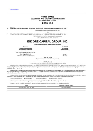 Thumbnail Encore Capital Group 10-Q Quarterly Report FY2015 