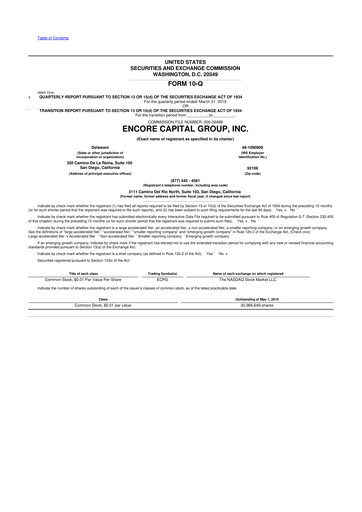 Thumbnail Encore Capital Group 10-Q Quarterly Report FY2019 