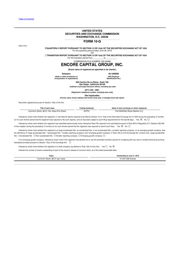 Thumbnail Encore Capital Group 10-Q Quarterly Report FY2019 