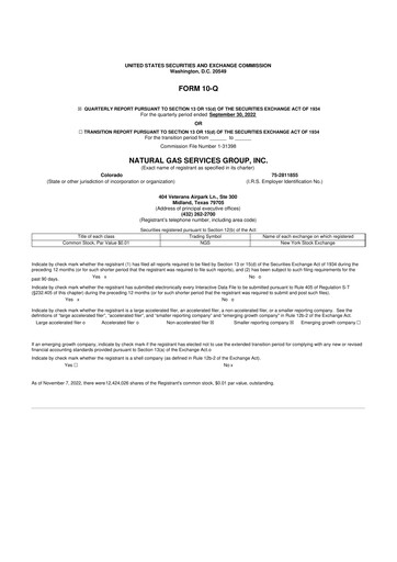 Vorschaubild Natural Gas Services Group 10-Q Quartalsbericht 2022 