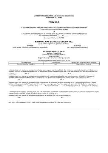 Vorschaubild Natural Gas Services Group 10-Q Quartalsbericht 2024 