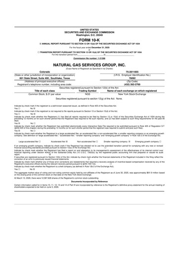 Vorschaubild Natural Gas Services Group 10-K Jahresbericht 2025