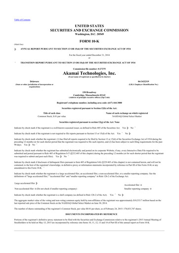 Thumbnail Akamai
 10-K Annual Report 2014