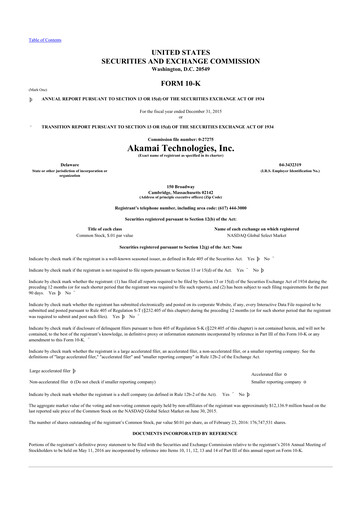 Thumbnail Akamai
 10-K Annual Report 2015