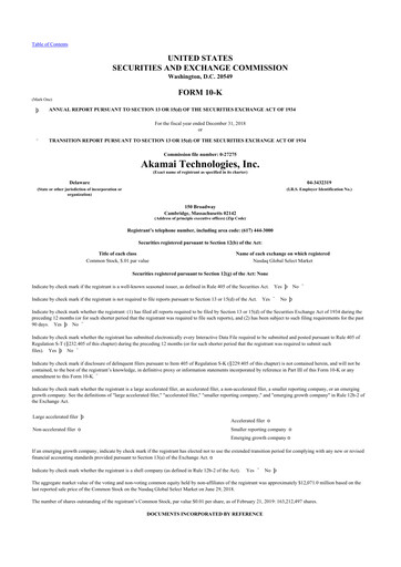 Thumbnail Akamai
 10-K Annual Report 2018