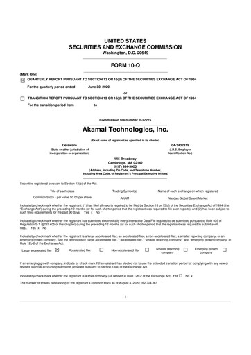 Thumbnail Akamai
 10-Q Quarterly Report FY2020 