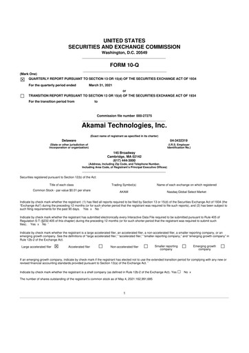 Thumbnail Akamai
 10-Q Quarterly Report FY2021 