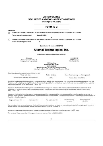 Thumbnail Akamai
 10-Q Quarterly Report FY 