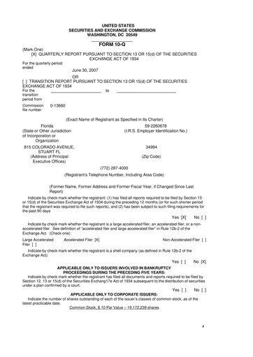 Thumbnail Seacoast Banking 10-Q Quarterly Report FY 