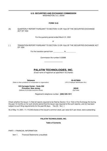 Thumbnail Palatin Technologies 10-Q Quarterly Report FY 