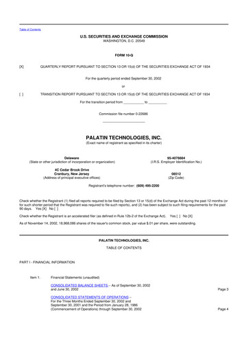 Thumbnail Palatin Technologies 10-Q Quarterly Report FY 