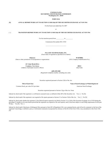 Thumbnail Palatin Technologies 10-K Annual Report 