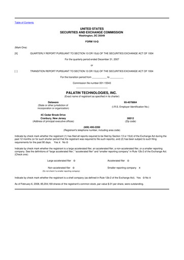 Thumbnail Palatin Technologies 10-Q Quarterly Report FY 