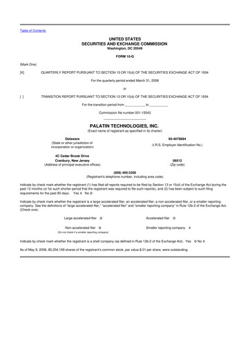 Thumbnail Palatin Technologies 10-Q Quarterly Report FY 