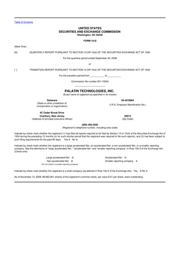 Thumbnail Palatin Technologies 10-Q Quarterly Report FY 