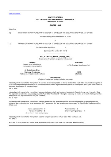 Thumbnail Palatin Technologies 10-Q Quarterly Report FY 