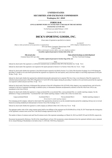 Thumbnail Dick's Sporting Goods
 10-K Annual Report 2017