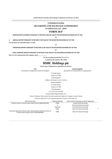 Thumbnail HSBC 20-F Annual Report 2021