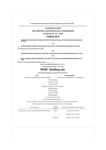 Thumbnail HSBC 20-F Annual Report 2024