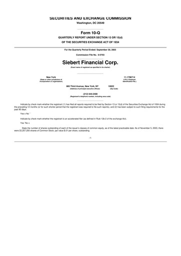 Vorschaubild Siebert Financial 10-Q Quartalsbericht  