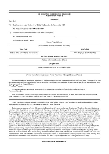 Vorschaubild Siebert Financial 10-Q Quartalsbericht  