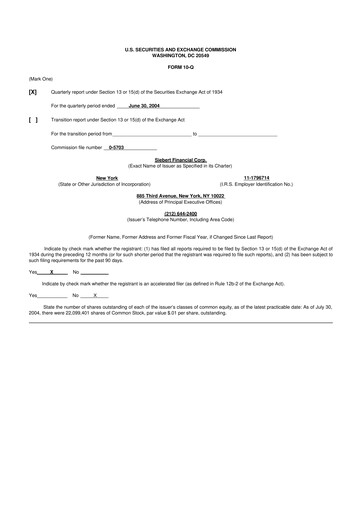 Vorschaubild Siebert Financial 10-Q Quartalsbericht  