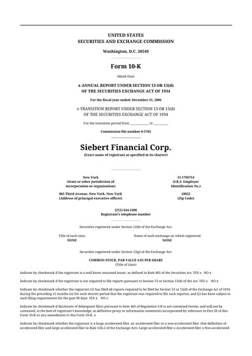 Thumbnail Siebert Financial 10-K Annual Report 
