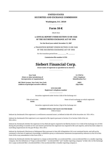Thumbnail Siebert Financial 10-K Annual Report 