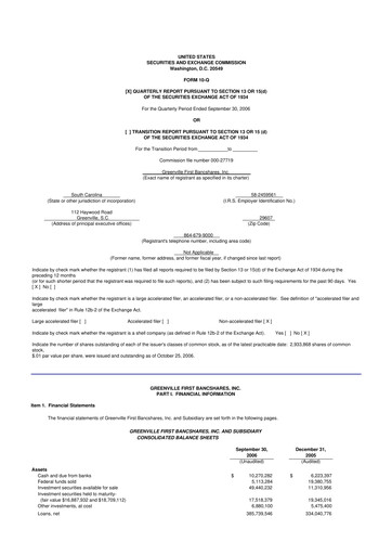 Thumbnail Southern First Bancshares 10-Q Quarterly Report FY 