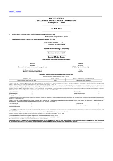 Miniature Lamar Advertising 10-Q Rapport trimestriel  