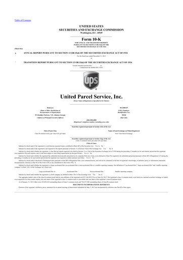 Thumbnail United Parcel Service 10-K Annual Report 2012