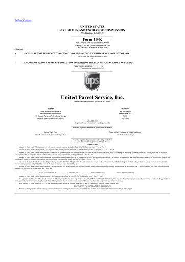 Thumbnail United Parcel Service 10-K Annual Report 2013