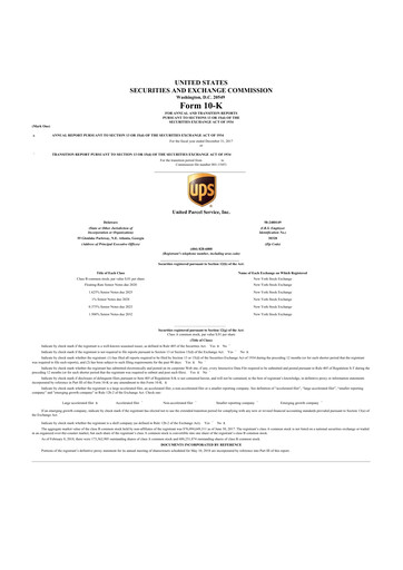 Thumbnail United Parcel Service 10-K Annual Report 2017