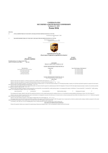 Thumbnail United Parcel Service 10-K Annual Report 2020