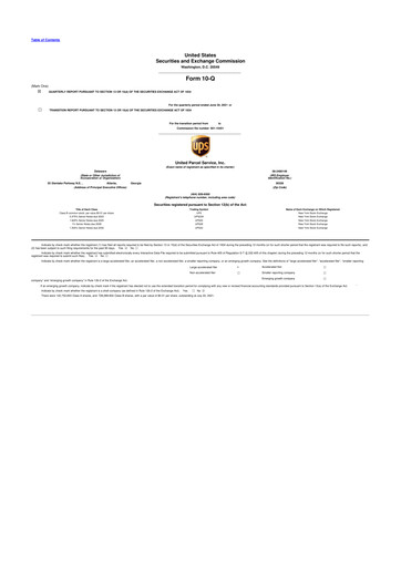 Thumbnail United Parcel Service 10-Q Quarterly Report FY2021 