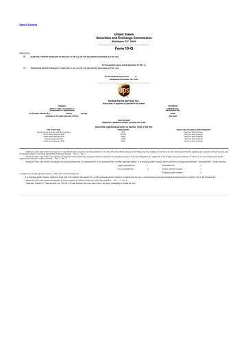 Thumbnail United Parcel Service 10-Q Quarterly Report FY2021 