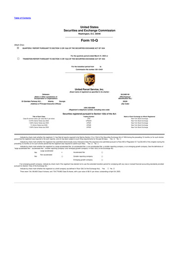 Thumbnail United Parcel Service 10-Q Quarterly Report FY2023 