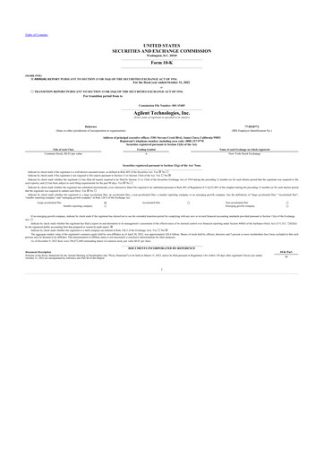 Thumbnail Agilent Technologies 10-K Annual Report 2022
