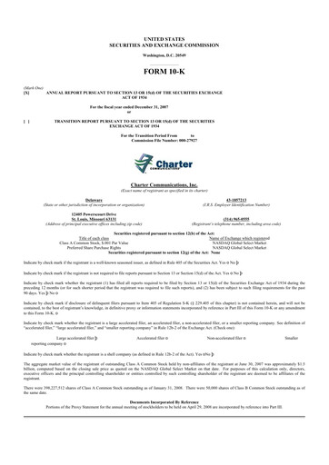 Thumbnail Charter Communications 10-K Annual Report 