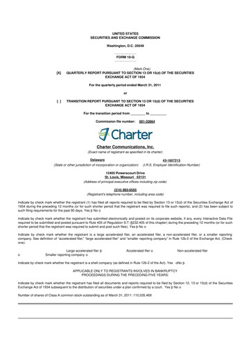 Thumbnail Charter Communications 10-Q Quarterly Report FY2011 