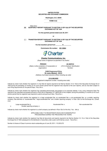 Thumbnail Charter Communications 10-Q Quarterly Report FY2011 
