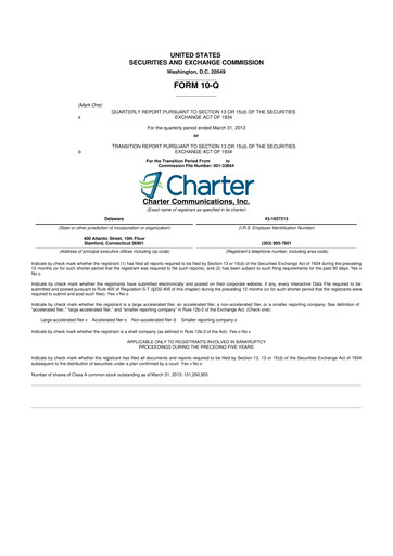 Thumbnail Charter Communications 10-Q Quarterly Report FY2013 