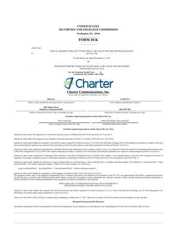 Thumbnail Charter Communications 10-K Annual Report 2013