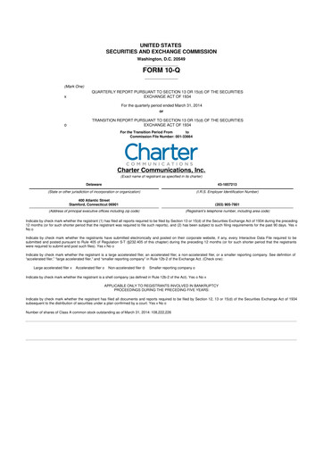 Thumbnail Charter Communications 10-Q Quarterly Report FY2014 