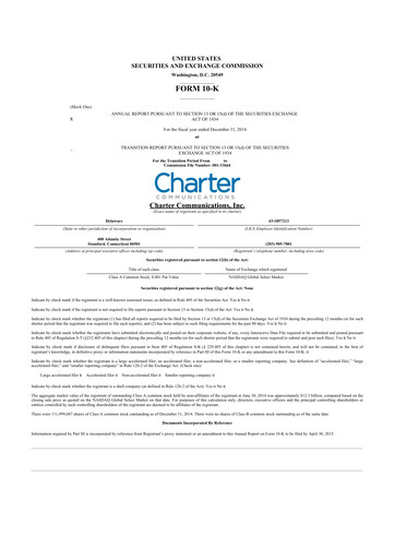 Thumbnail Charter Communications 10-K Annual Report 2014