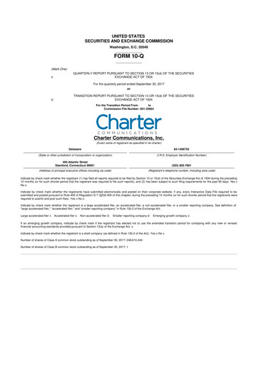 Thumbnail Charter Communications 10-Q Quarterly Report FY2017 